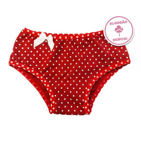 Calcinha Baby Silk Poa Rubi em Algodão Egípcio