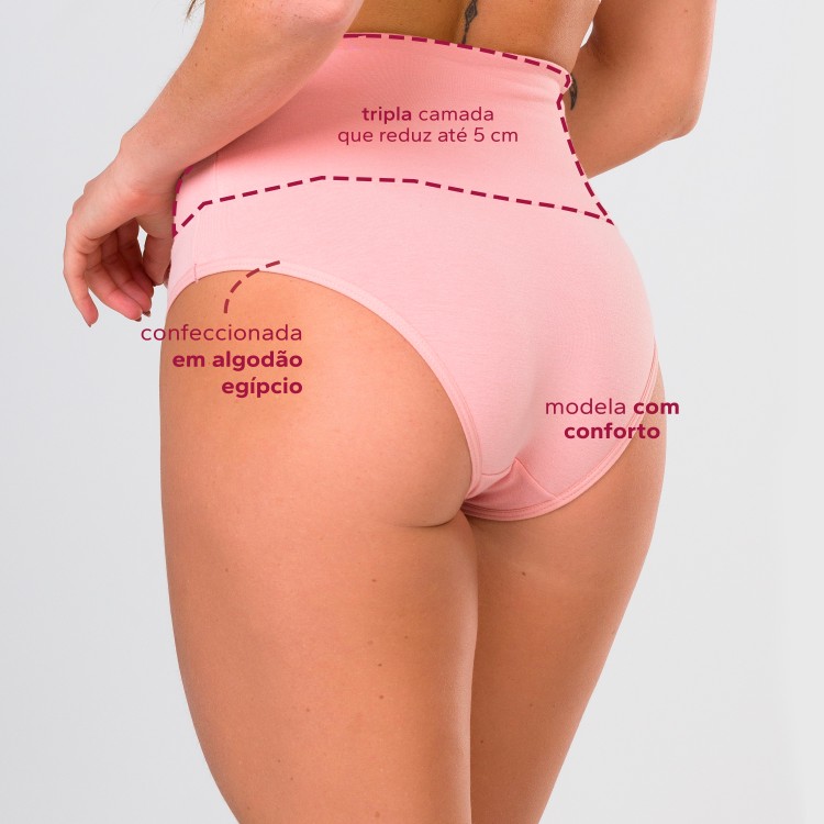 Calcinha Cos Super Largo de COMPRESSÃO em Algodão Egípcio Romance