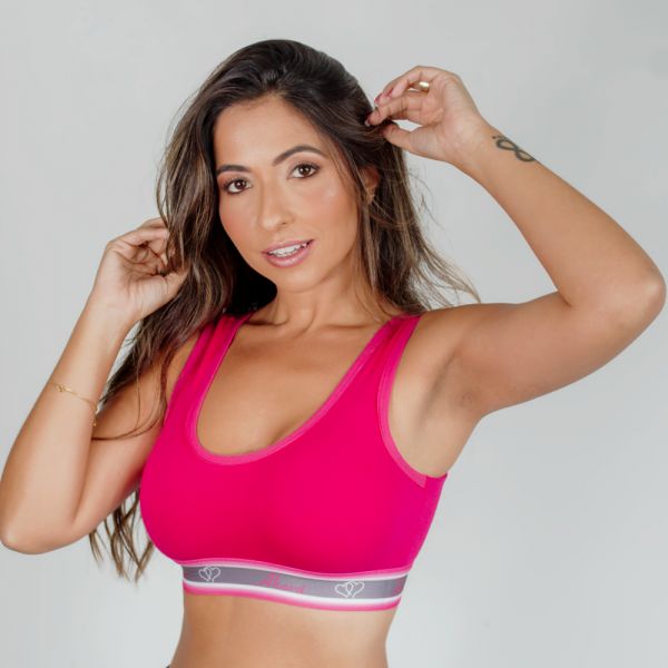 Top Duplo em Algodão Egípcio com Elástico Personalizado Pink