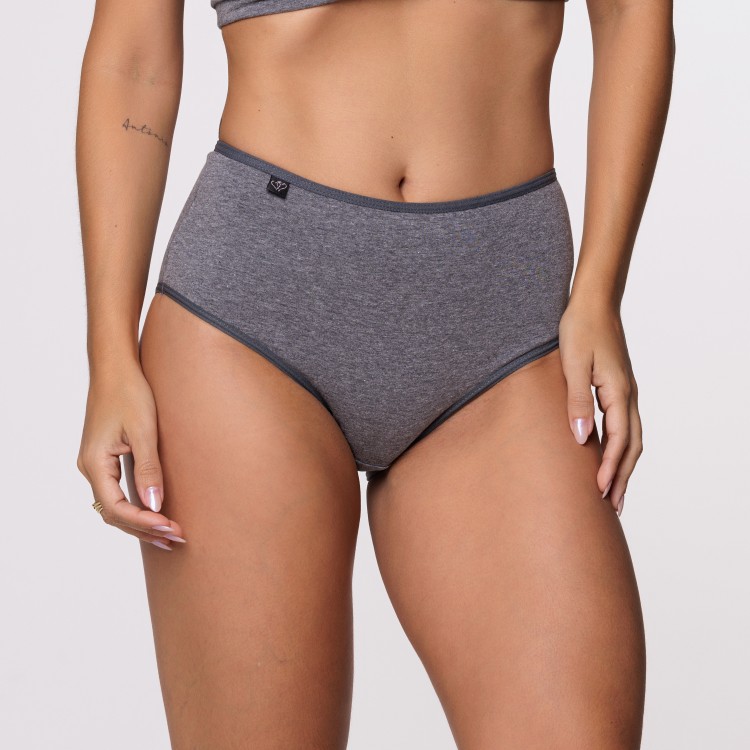 Calcinha Cinza Escuro Em Algodão Egípcio