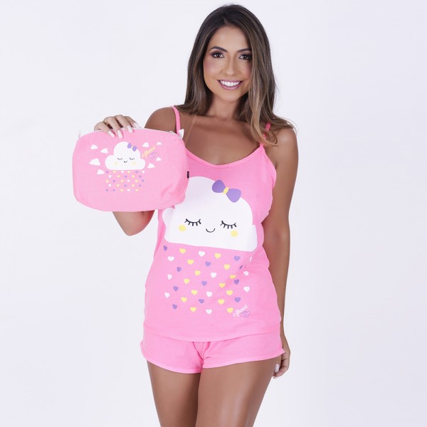Baby Doll Algodão Silk pink flúor nuvem