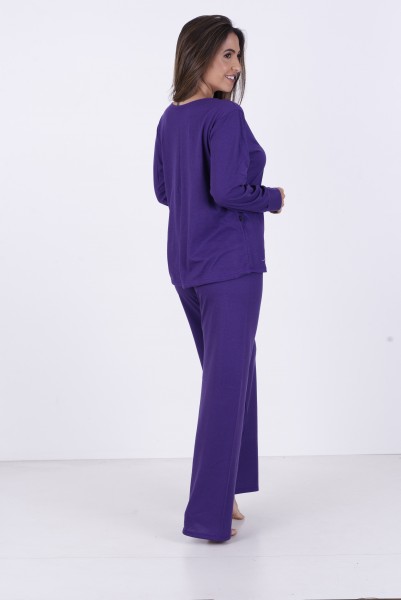 Pijama Longo em algodão Liso