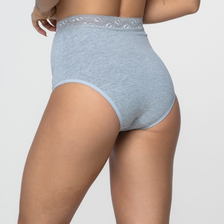 Calcinha Hot Pant Mescla Claro com detalhe em renda