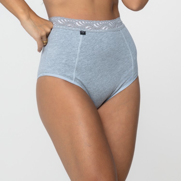 Calcinha Hot Pant Mescla Claro com detalhe em renda