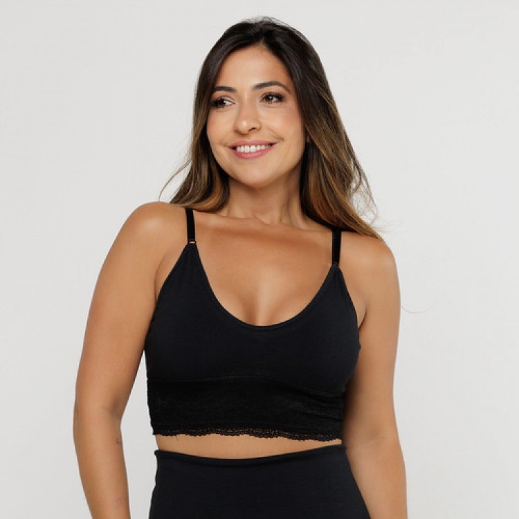 Soutien Duplo com Base de Renda Forrada Preto