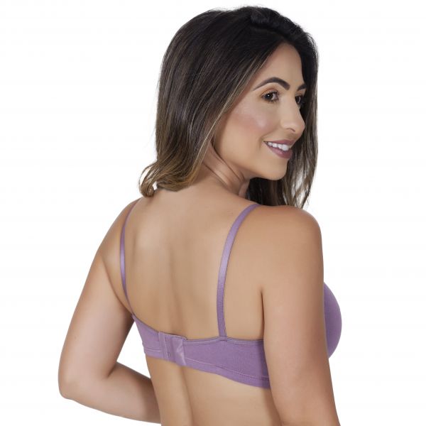 Sutiã em Algodão Egípcio Satim com Bojo Soft e Pala Dupla